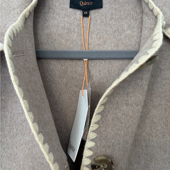 NWT Quince Double-Faced Merino Wool Scarf Coat - Heather Gray - Size XS - Picture 9 of 13